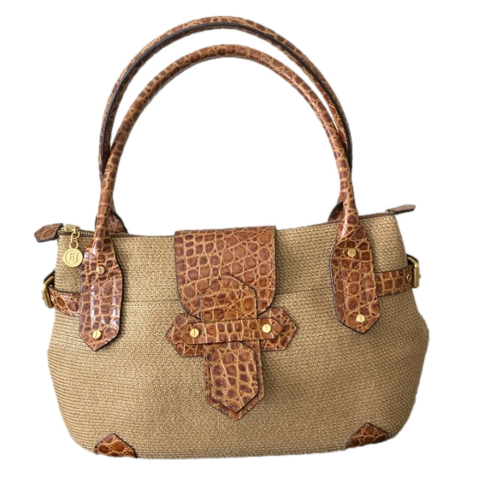 Eric Javits Woven with Leather Details, like new